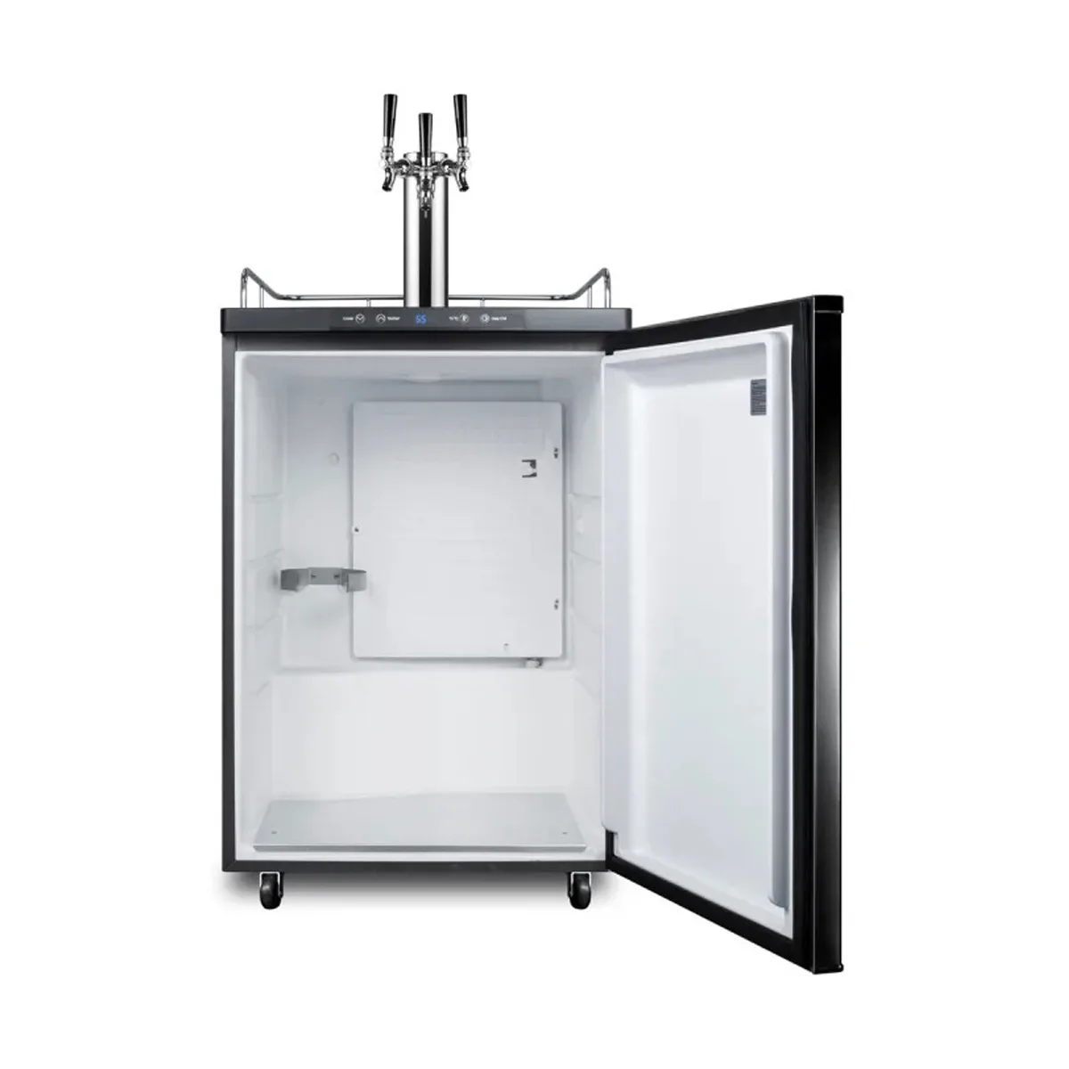 Summit SBC635MTRIPLE - 24" Black Keg Cooler, 5.6 Cu.ft., 3‑Tap Triple Draft, R600a, CARB Compliant