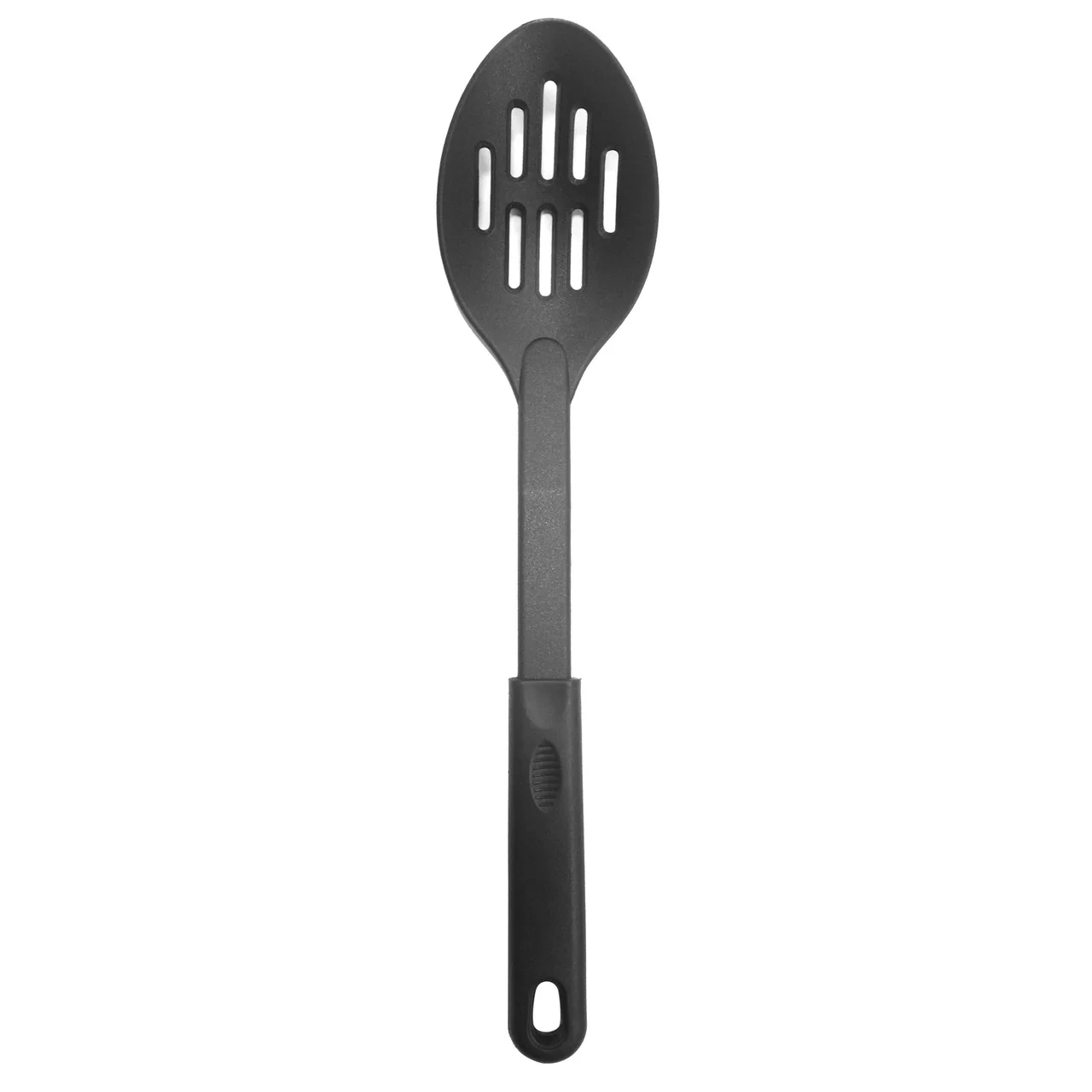 CAC China KUNL-SL02 Black Nylon Slotted Serving Spoon – Kitchen Hand Tool for Portion Control
