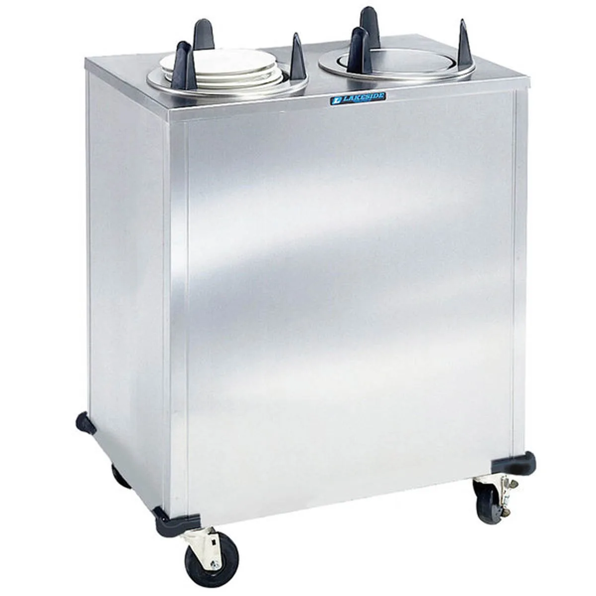 Lakeside 5211 Mobile Enclosed 2-Stack Dish Dispenser w/ 11" Dia. Dish Size, Unheated