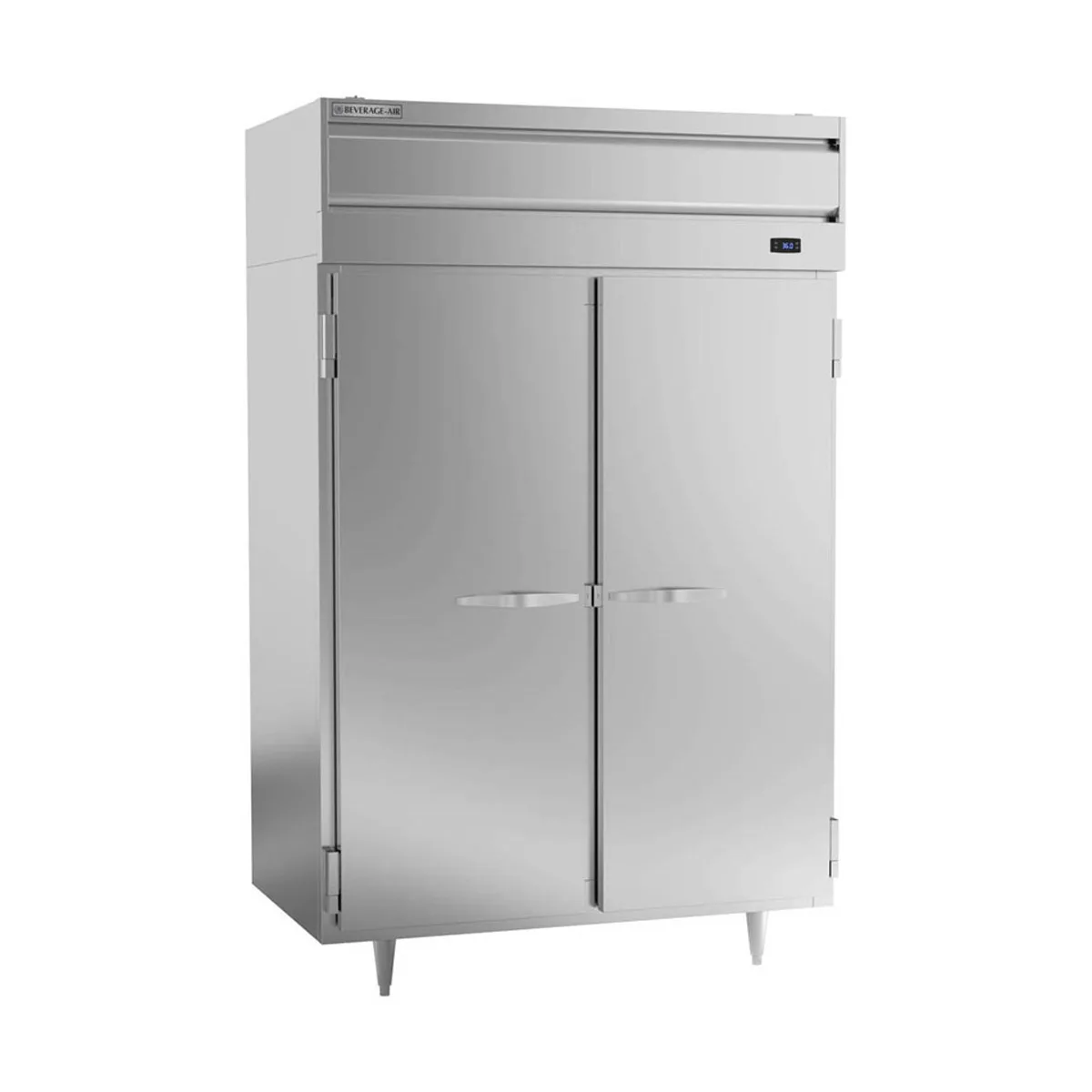 Beverage Air PR2HC-1AS 52" 2-Section Reach-In Refrigerator w/ 2 Solid Full Doors, Top Mounted, Aluminum Interior, 44.5 cu. ft.