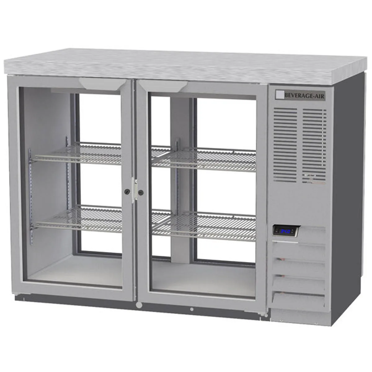 Beverage Air BB48HC-1-FG-PT-S-27 48" Pass-Thru Glass Door Back Bar Cooler