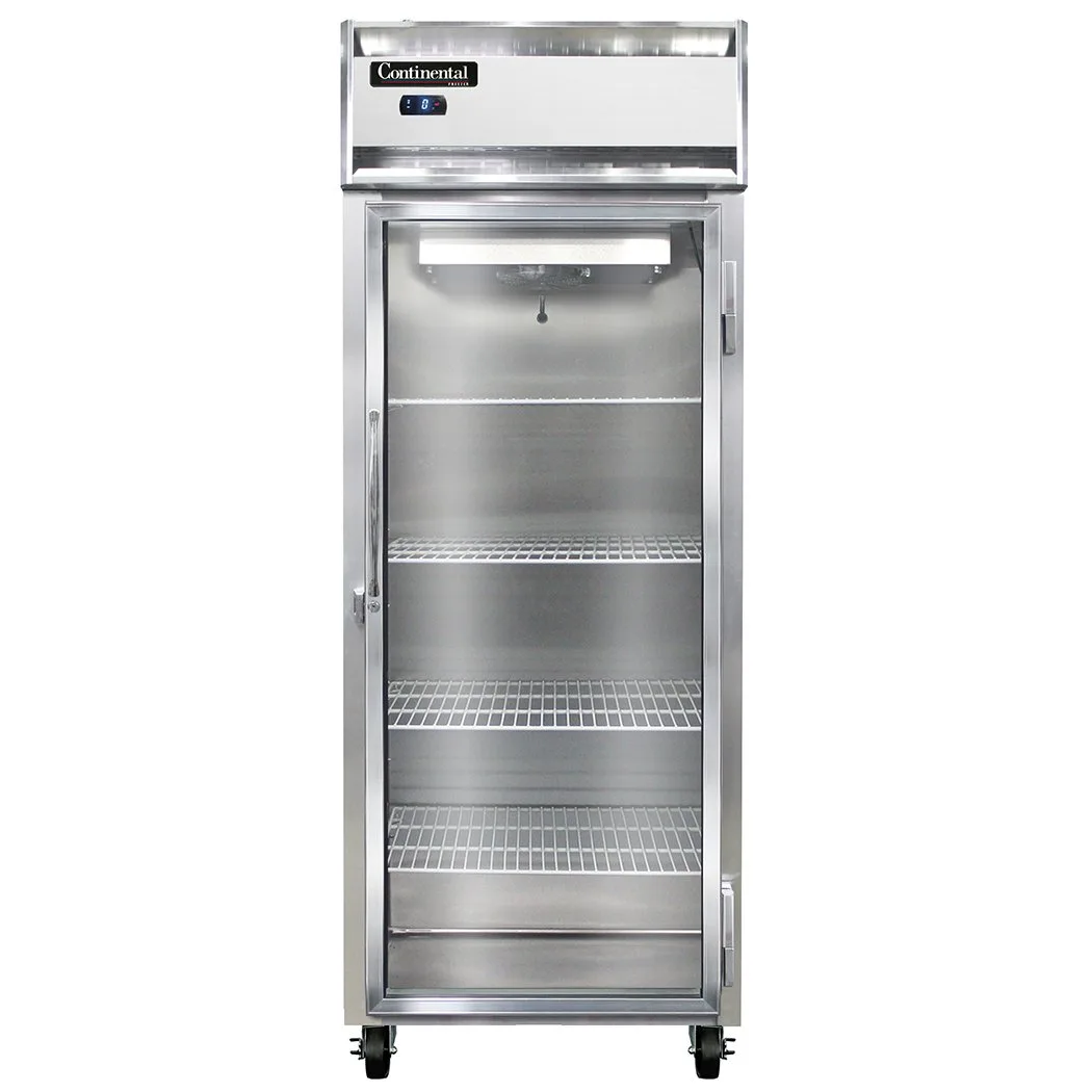 Continental Refrigerator 1FESNSSGD 28" One Section Reach-In Freezer w/ Glass Door, All Stainless Steel, 18 cu. ft.