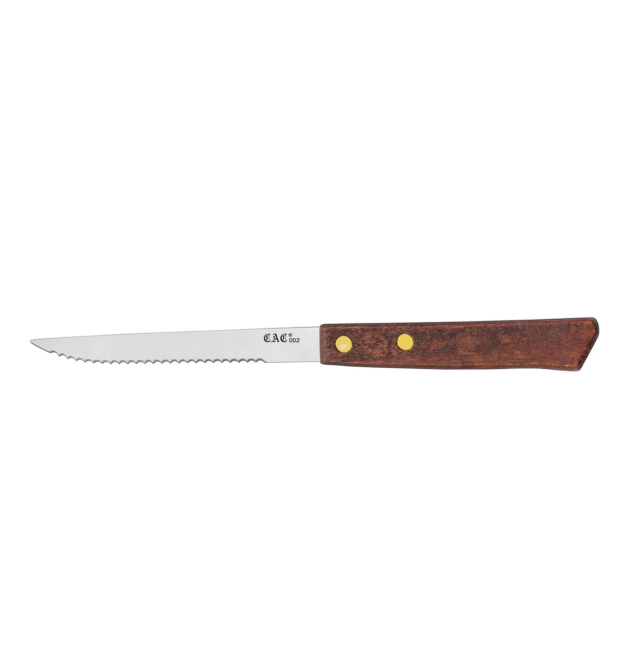 CAC China KWSK-40 Steak Knife, 4-1/4", Stainless Steel Blade, Wood Handle, Sold per Dozen