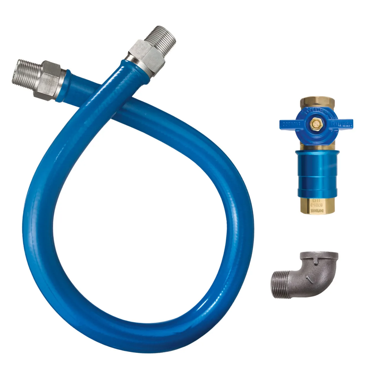 Dormont 1650BPCF72 Safety Quik 72" Gas Connector Kit w/ Elbow, 1/2" Diameter
