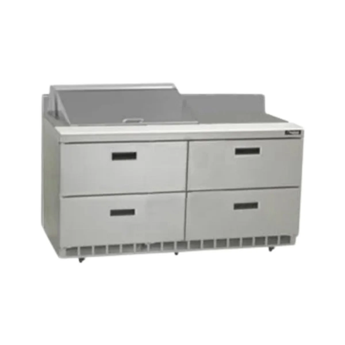 Delfield STD4464NP-12M 64" 2-Section Mega Top Sandwich Prep Table, 4 Drawers, 12 Pans, Stainless Steel