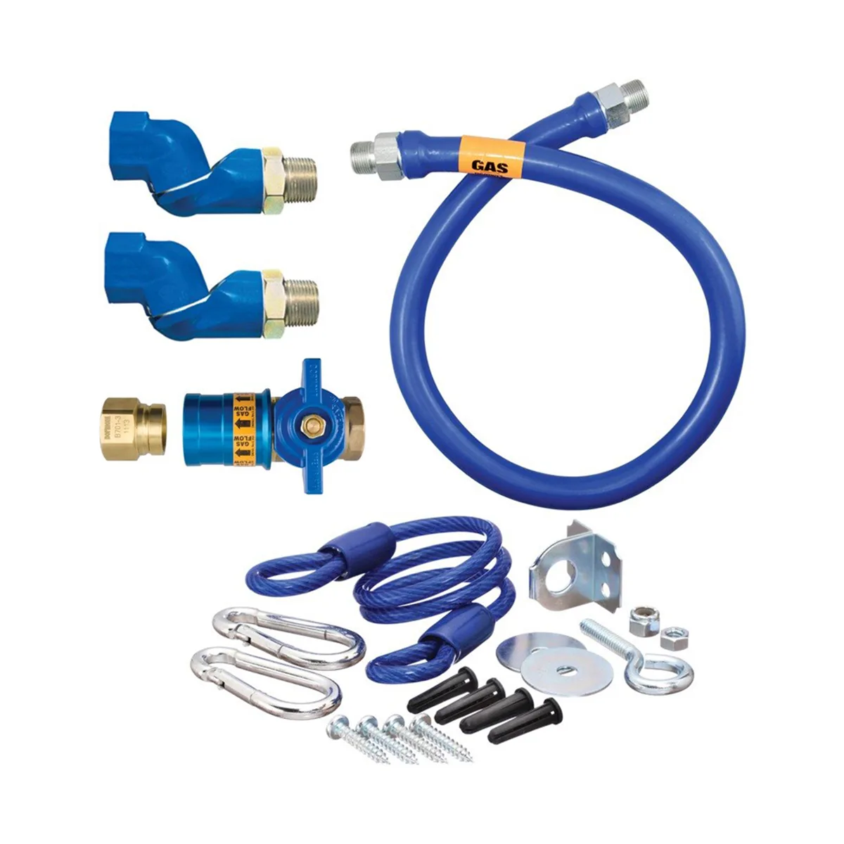 Dormont 1675KITCF2S72 Deluxe Safety Quik 72" Gas Connector Kit, Two Swivels, Restraining Cable, 3/4" Dia