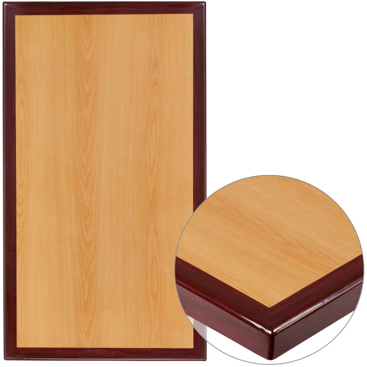 Flash Furniture TP-2TONE-3060-GG Rectangular Table Top, 60"W x 30"D, High Gloss Resin Cherry Finish