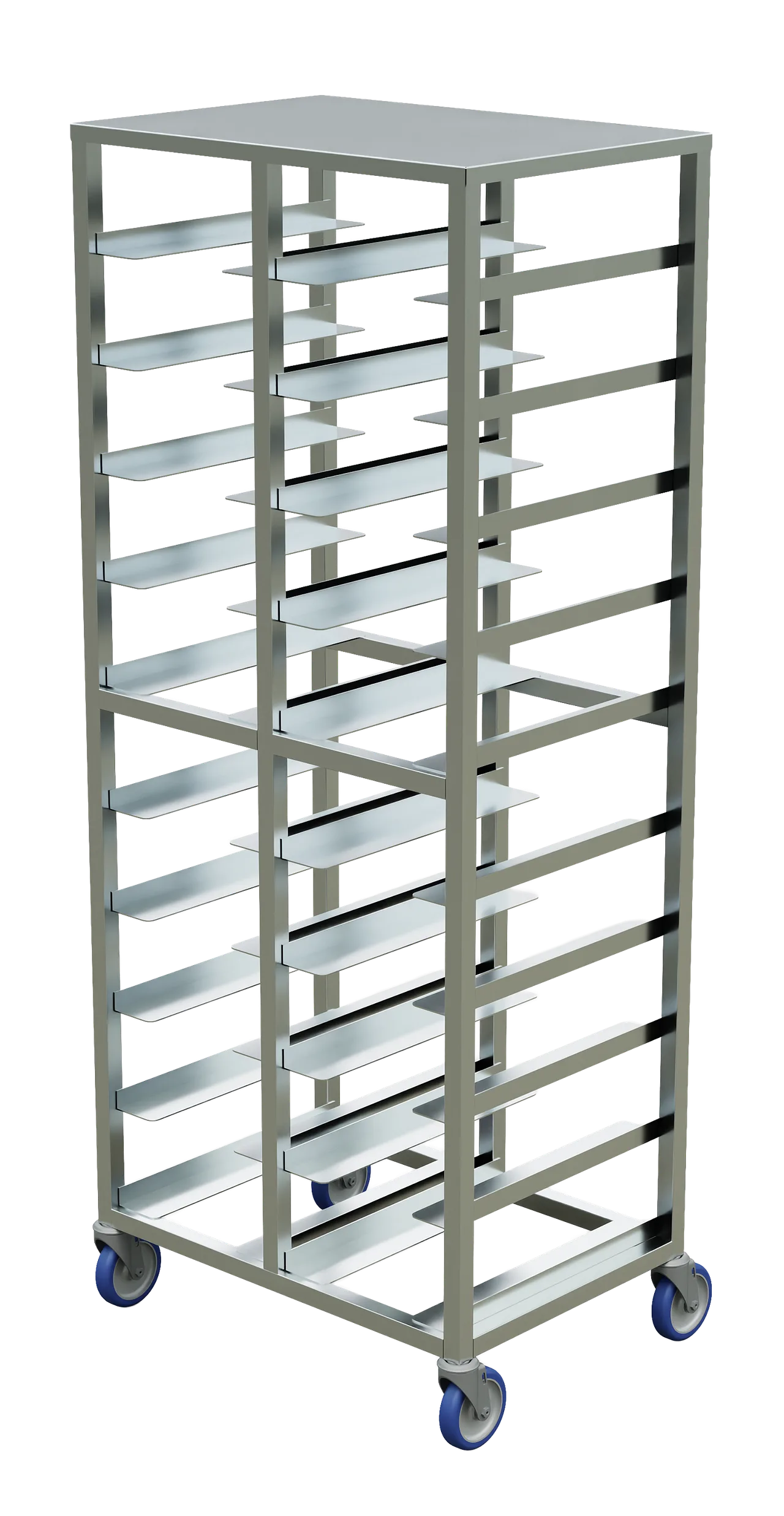 Winholt AL-1310-DBL-HD-ST Double Sheet Pan Rack, 30.5"W x 21.2"L x 74.6"H, Aluminum, NSF, Universal, 4 Swivel Casters