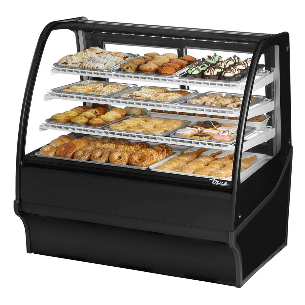 True TDM-DC-48-GE/GE-B-W 48" Curved Glass / Glass End Dry Bakery Merchandiser Case