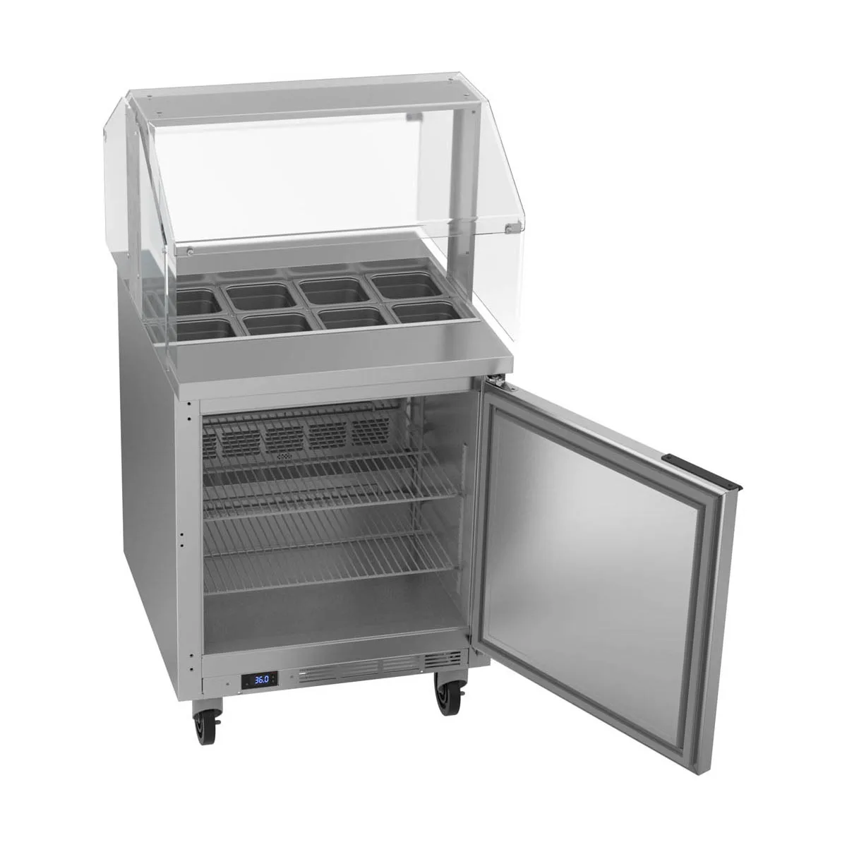 Beverage Air SPE27HC-SNZ 27" One Section Sandwich/Salad Prep Table w/ 1 Door, 8 pans, 6.75 cu. ft.