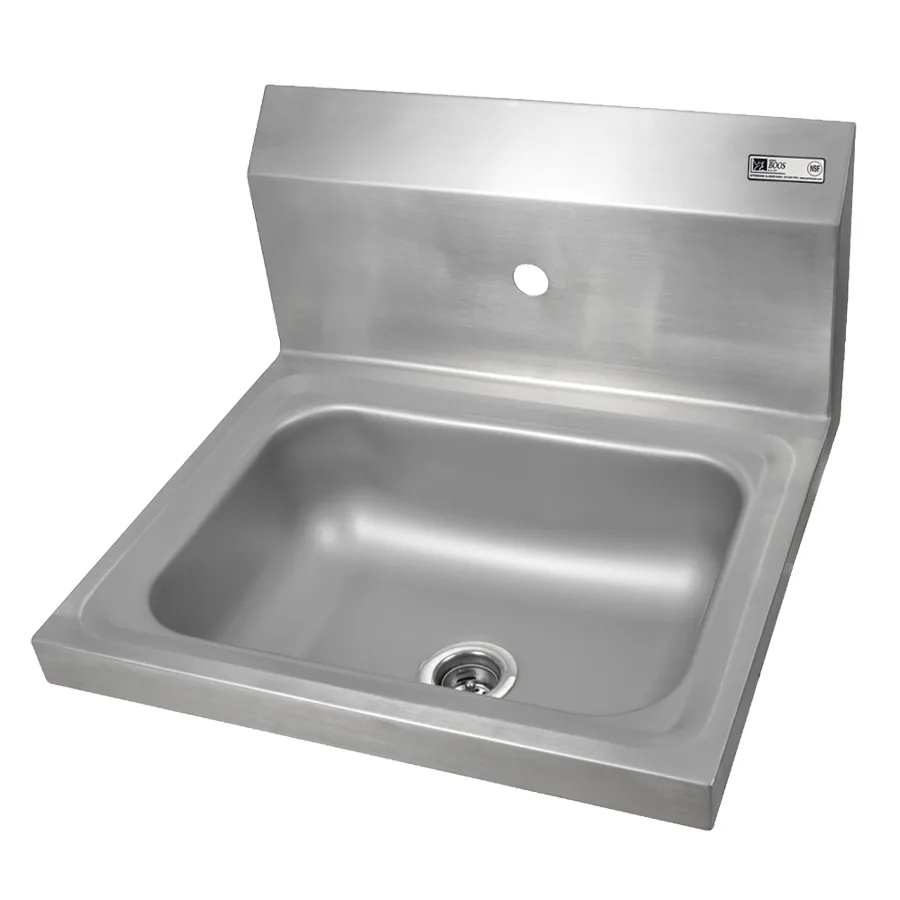 John Boos PBHS-W-1410-4D1 17" Wall Mounted Hand Sink without Faucet - with Single Splash Hole