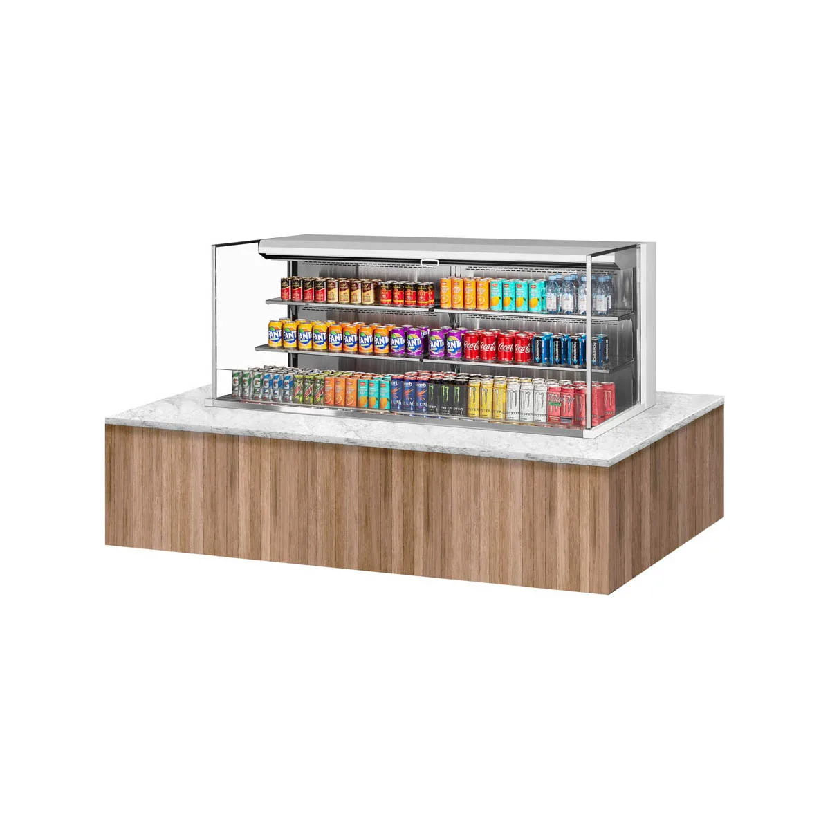 Turbo Air TOM-72L-UF-W(B)-3SI-N 72" Drop In Open Refrigerated Deli Display Case