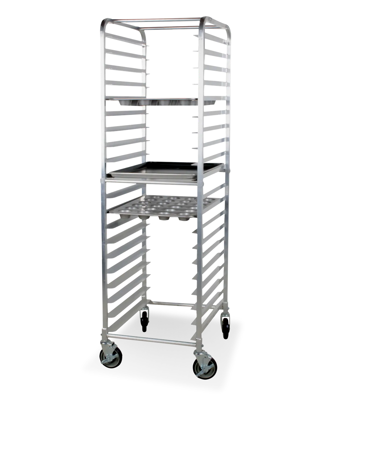 Steel Works SWASPR-20KD Aluminum Sheet Pan Rack, 20 Pair Fixed Slides, 69H, 18x26 Pan Capacity
