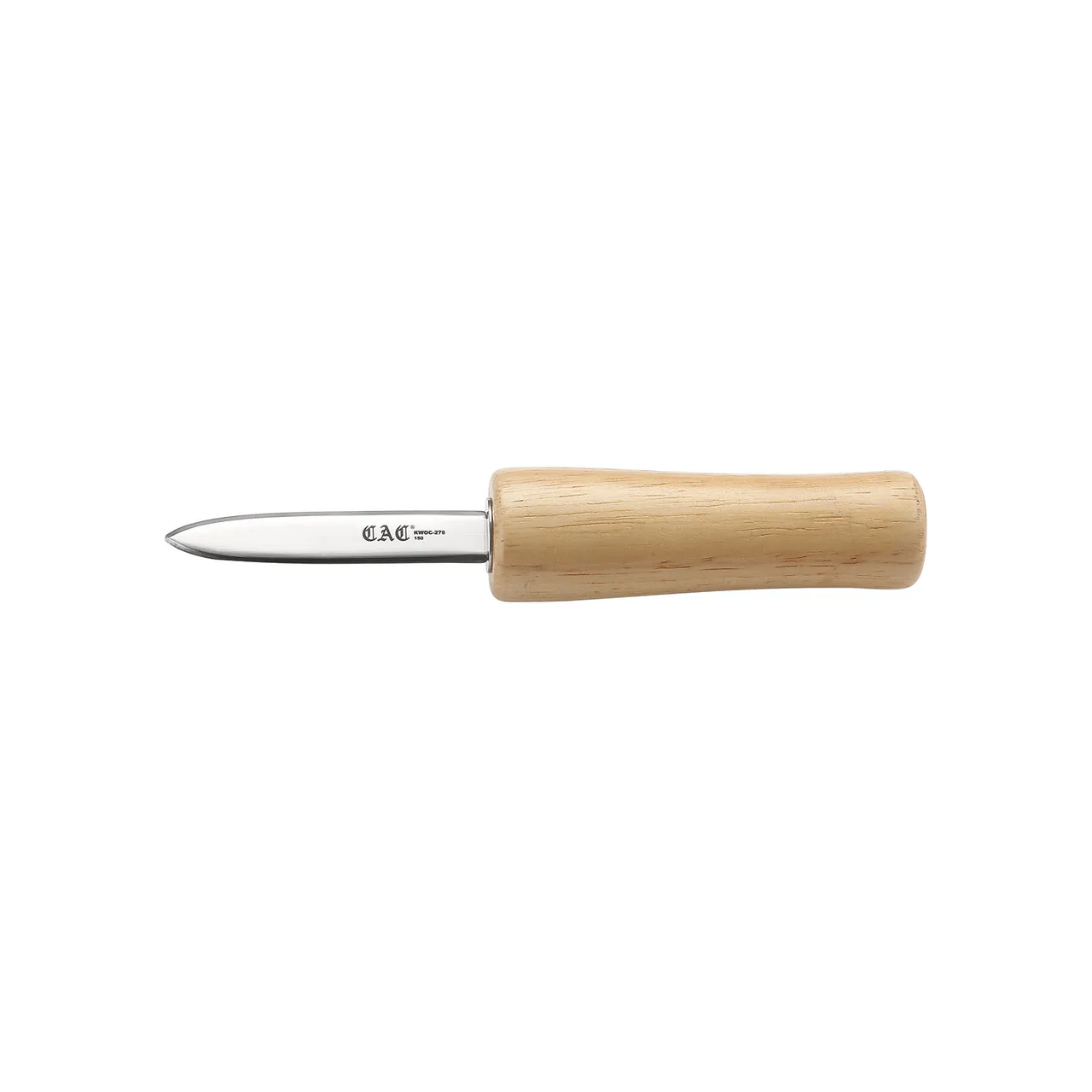 CAC China KWOC-278 Oyster Clam Knife, 2-7/8", Pointed Tip, Wooden Handle