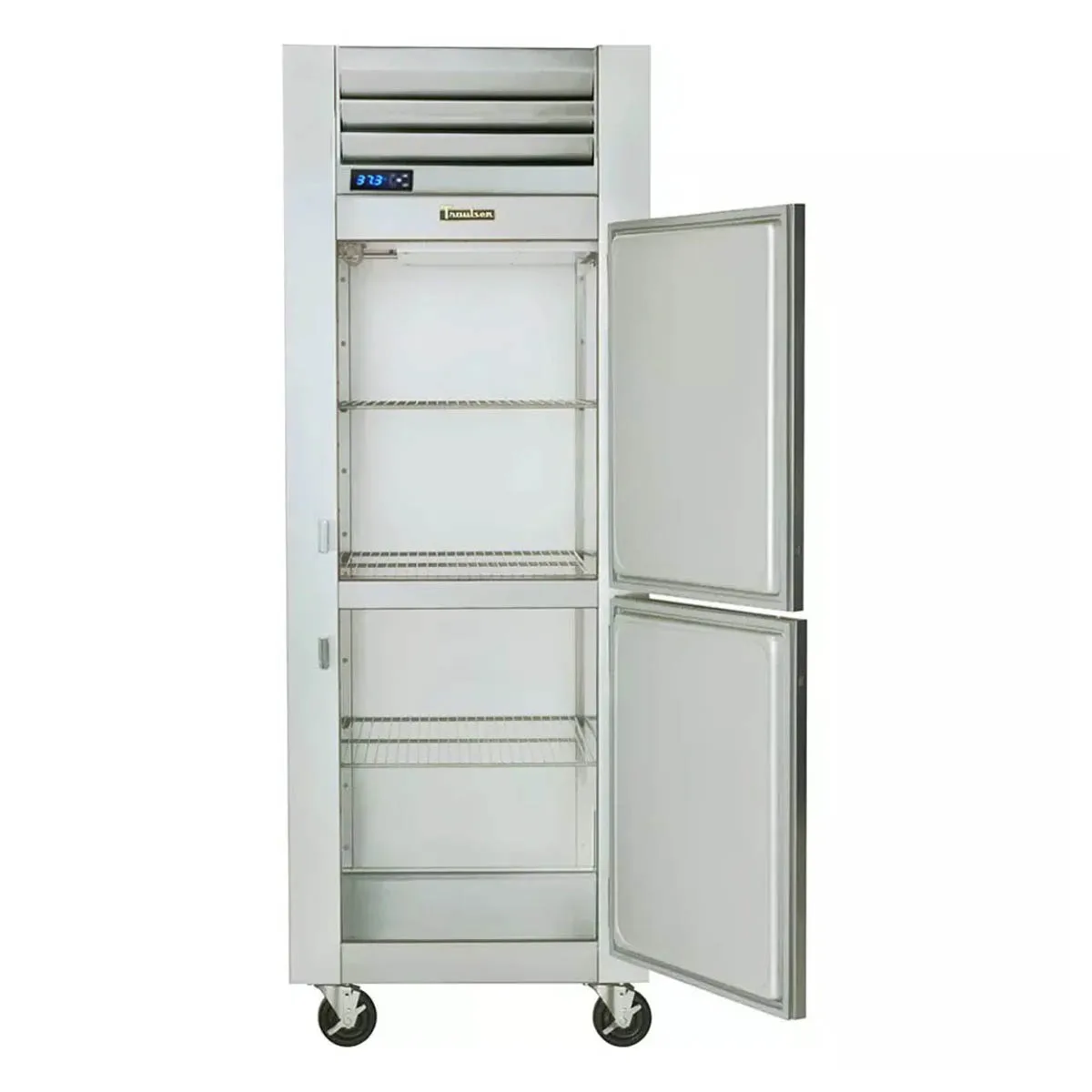 Traulsen G10002P 30" 1-Section Pass-Thru Refrigerator w/ 4 Half Solid Doors (right hinged), Top Mount, 24.72 cu. ft.