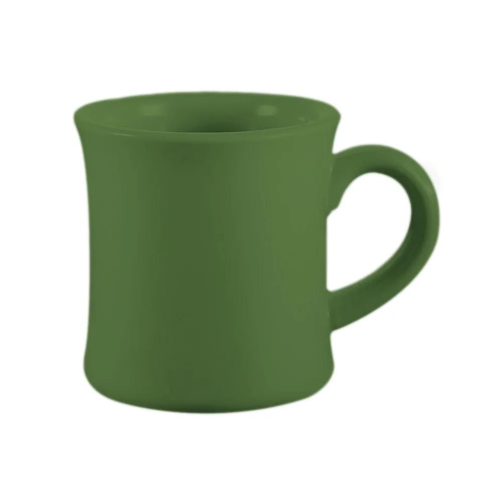 CAC China HAR-75-G Mug, 7.5 Oz (3¼" Dia x 3⅞" H) Green Ceramic, Oven Microwave Safe - 1 Dozen