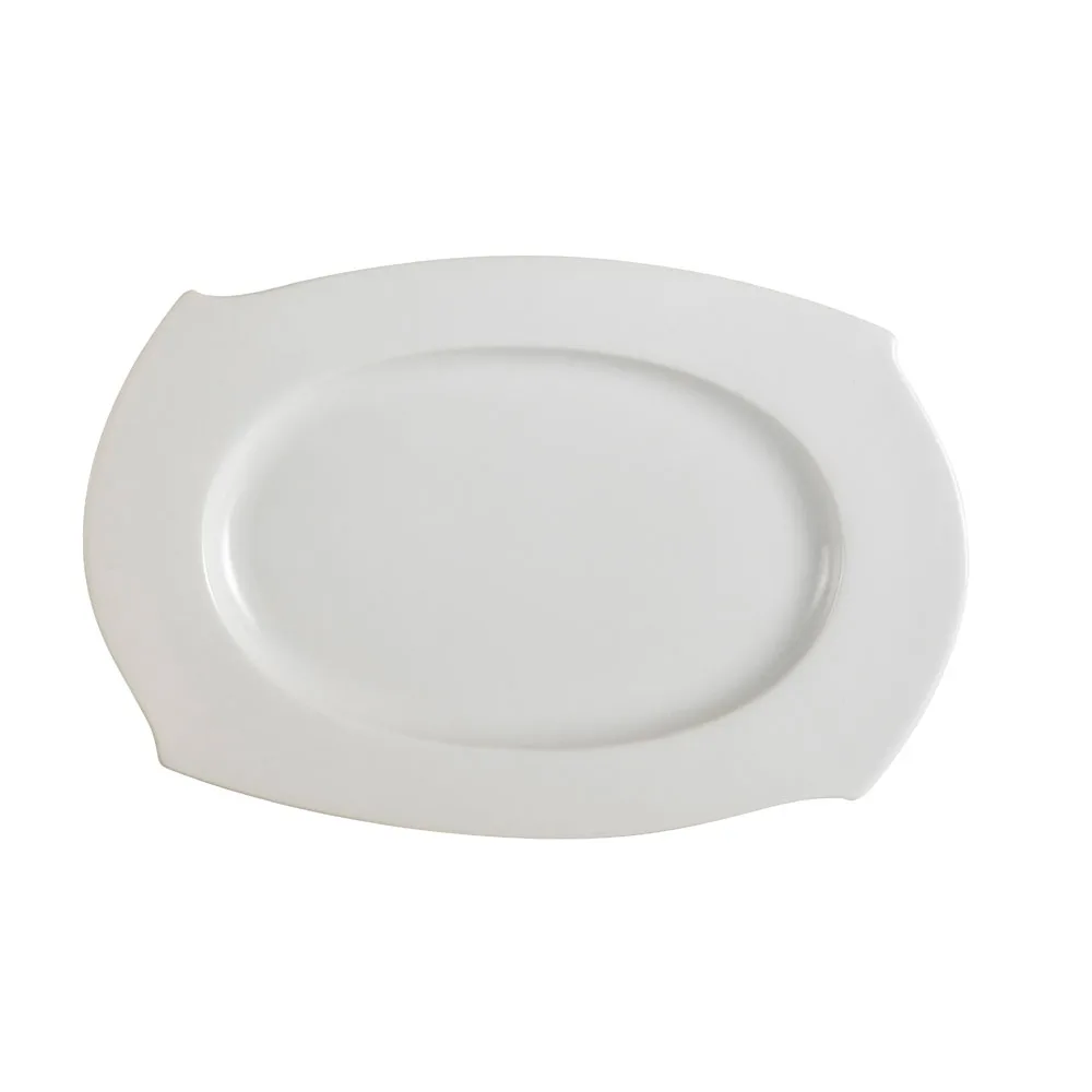 CACChina PHA-13 Platter, 11-3/4" L x 7-3/4" W x 3/4" H, Porcelain, White, Dishwasher Safe - Dozen