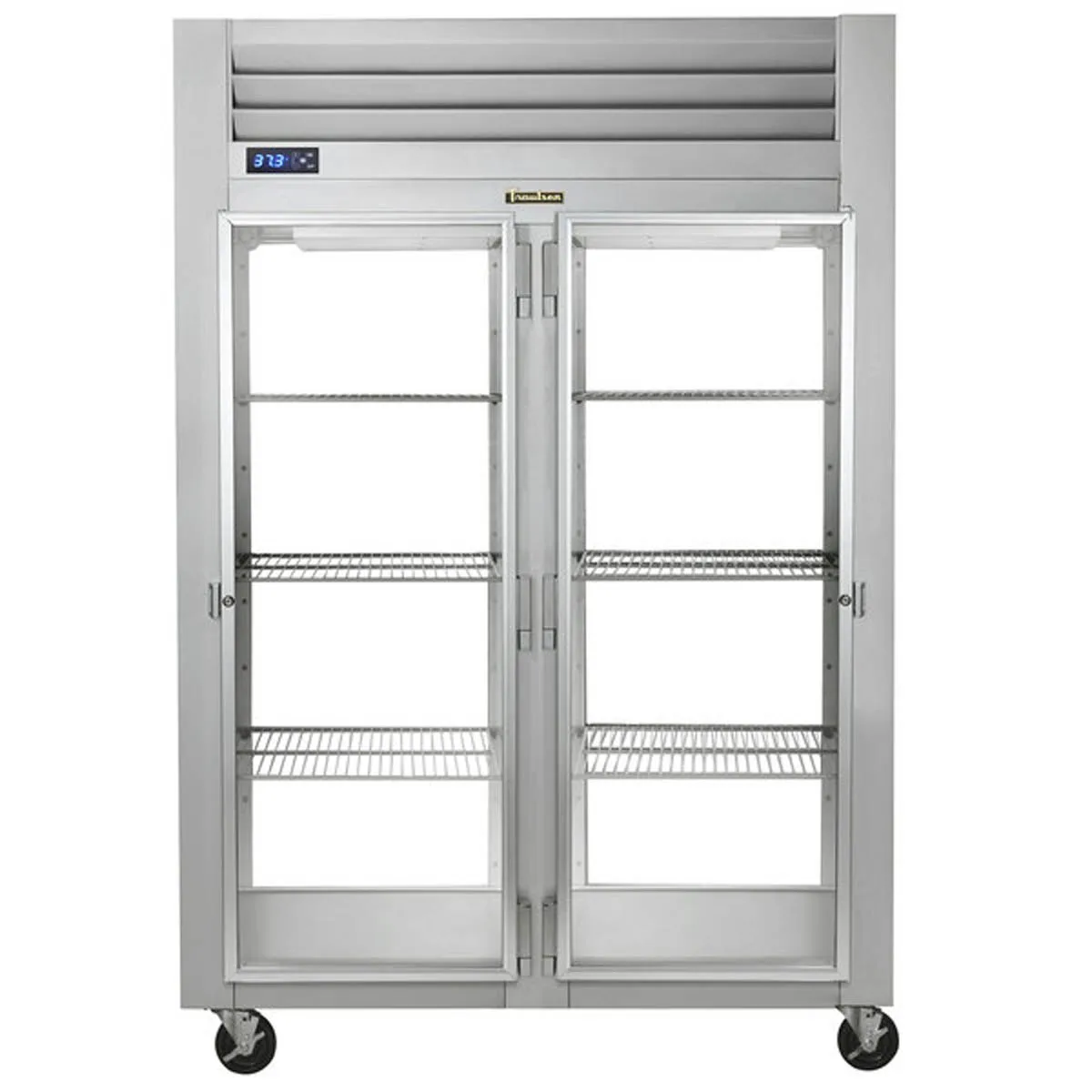 Traulsen G21016P 52" 2-Section Pass-Thru Refrigerator w/ 4 Glass Doors (right/left hinged), R450A, 49.84 cu. ft.