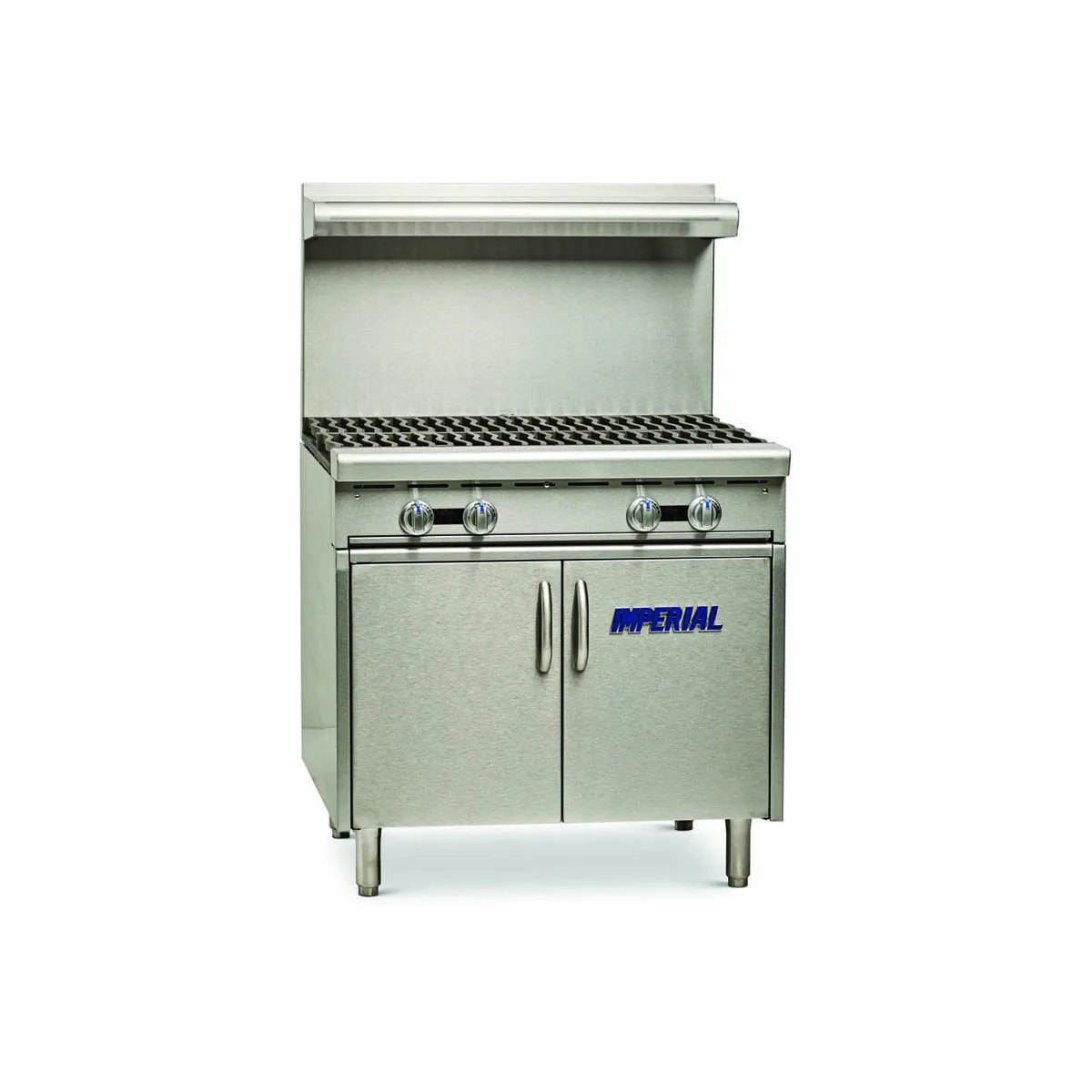 Imperial IHR-4-XB 36" Gas Heavy Duty Range w/ (4) Open Burners, (1) Cabinet Base, 140.000 BTU