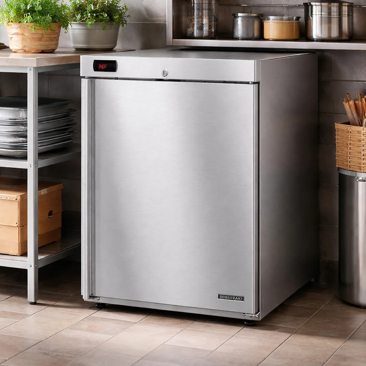 Hoshizaki HR24C 23"W Compact One Solid Door Undercounter Reach-in Refrigerator - Open box