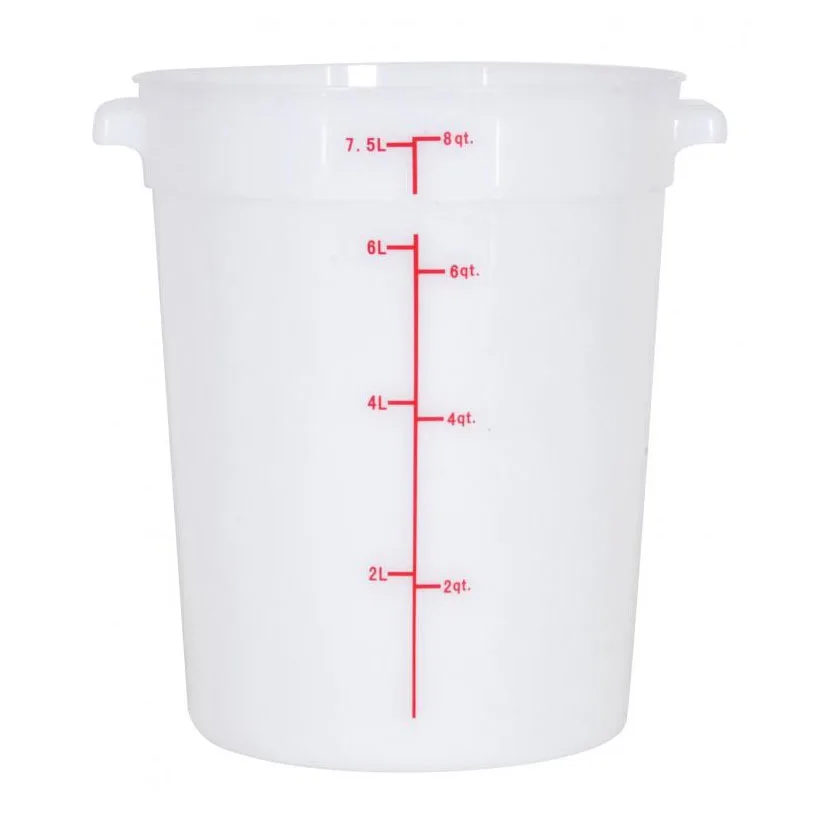 Omcan USA 80210 8-Qt Round Storage Container, Polypropylene White, 7-12 Qt, No Lid