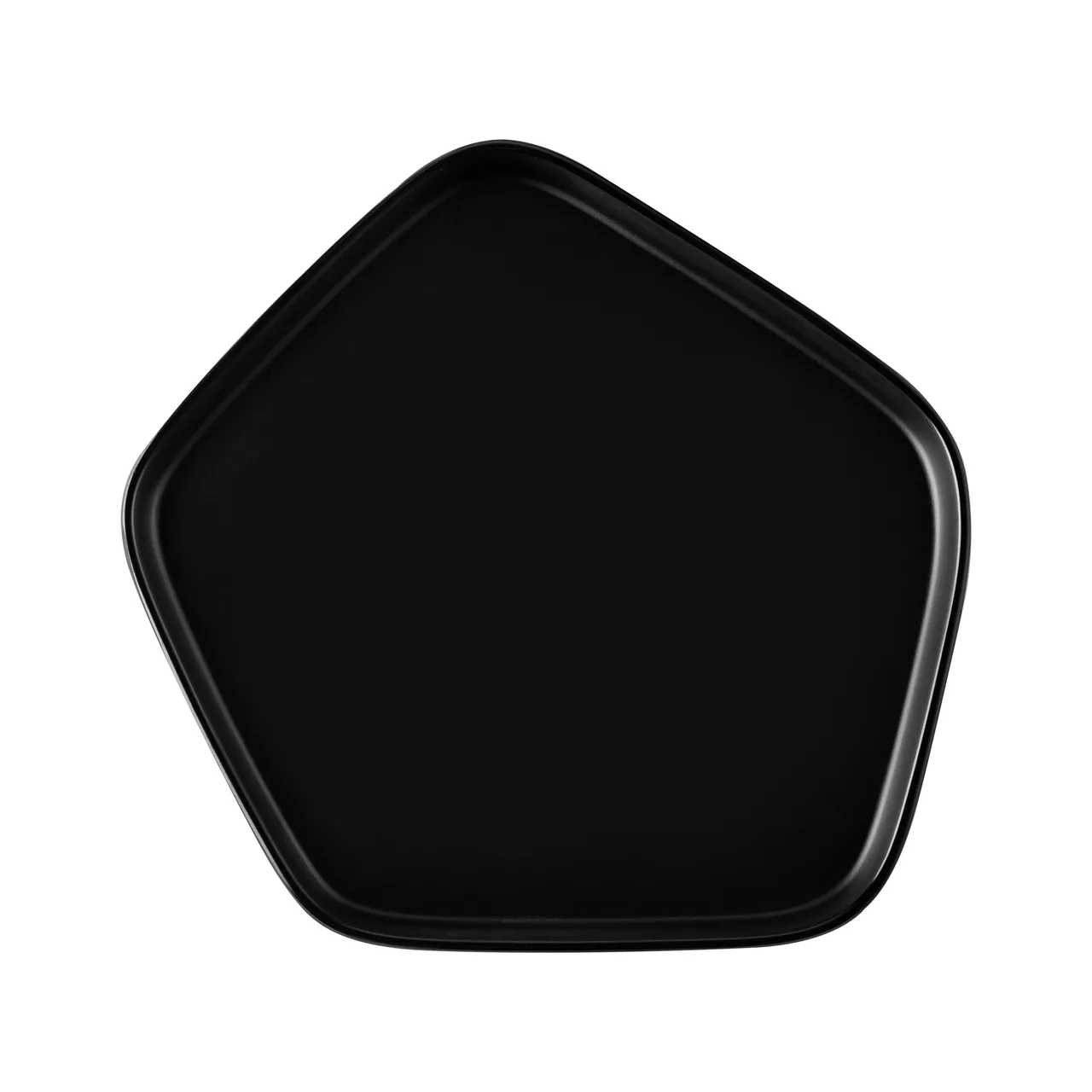 CAC China XPTN-11-K Pentanova Hex Plate, 11-3/8" W x 10-5/8" D x 7/8" H Matte Black Med Rim 1 Dozen