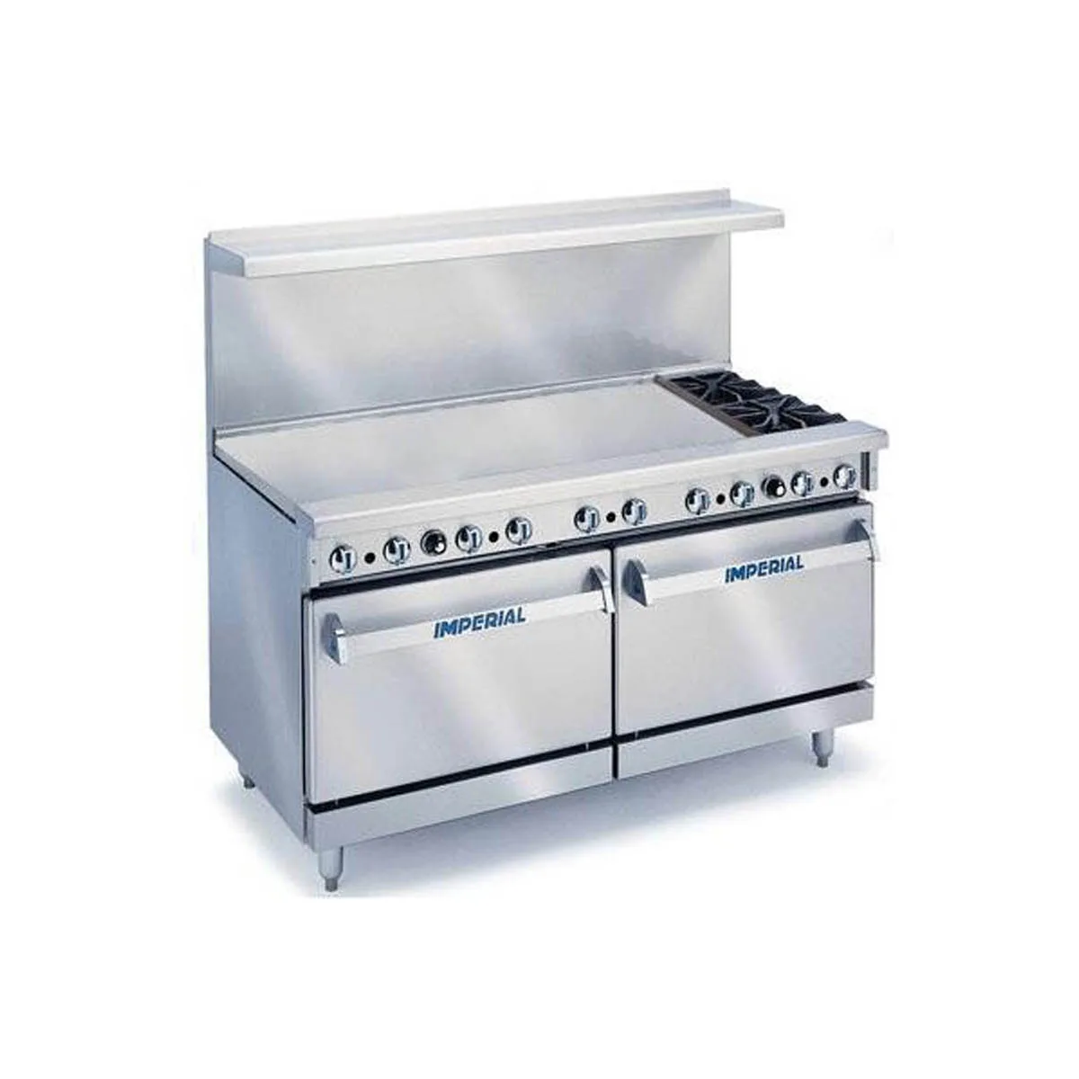 Imperial IR-2-G60-C 72" Gas Restaurant Range w/ (2) Open Burners, 60" Griddle, (1) Standard Oven, (1) Convection Oven, 229.000 BTU