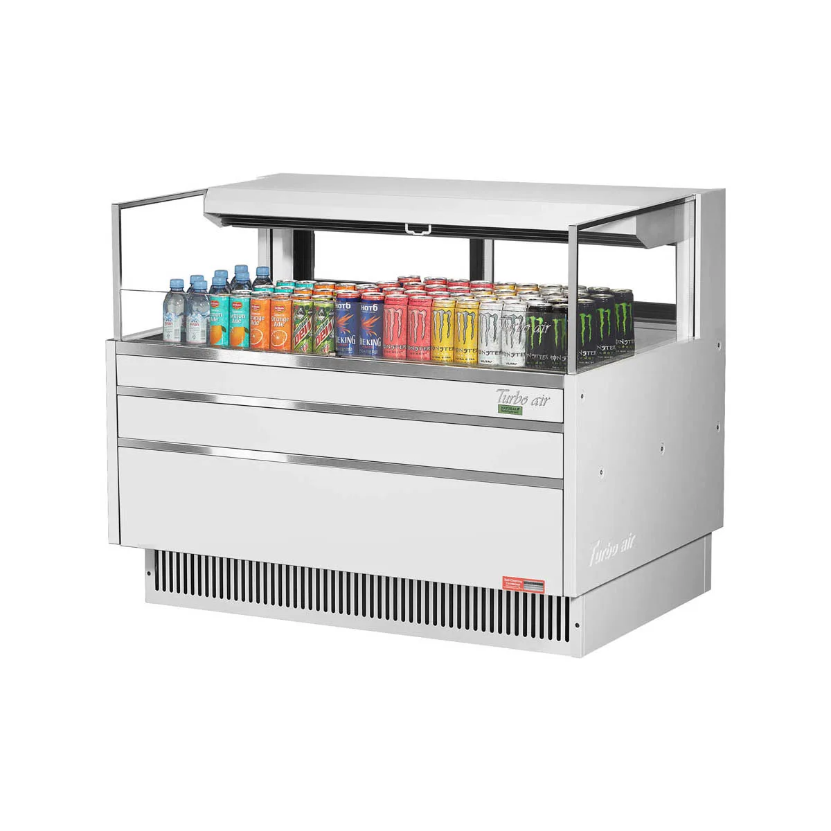 Turbo Air TOM-48L-UFD-W(B)-1S-N 46" Horizontal Open Air Merchandiser, Specify Exterior, Self-Contained