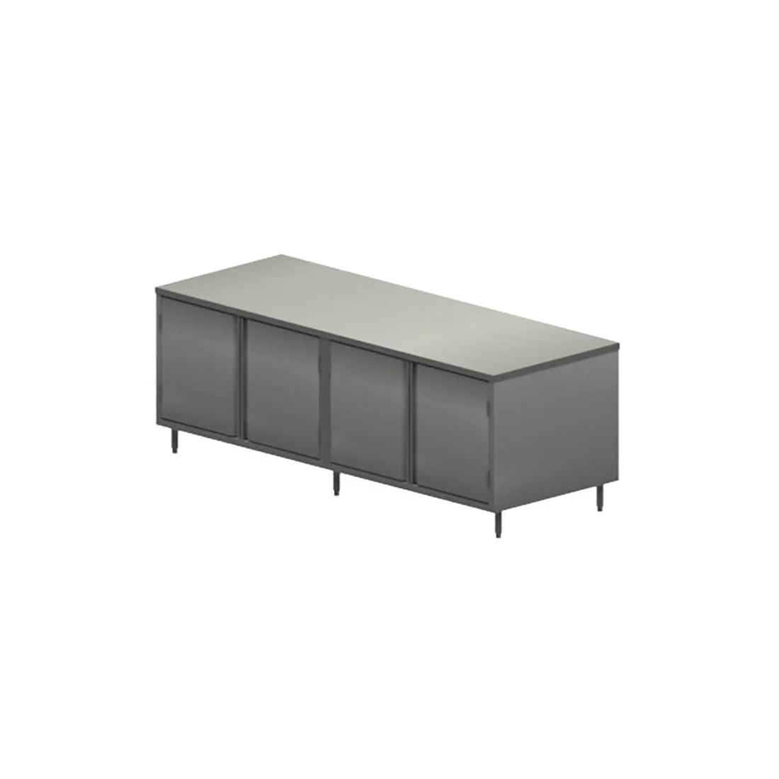 BK Resources CST-30120H 120" Cabinet Base Hinged Doors Work Table with 4 Doors