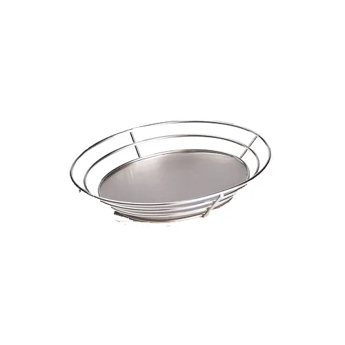 GET 4-83850 Oval Stainless Steel Basket, 11-1/4" x 8-1/4" x 2-1/4", Raised Solid Base