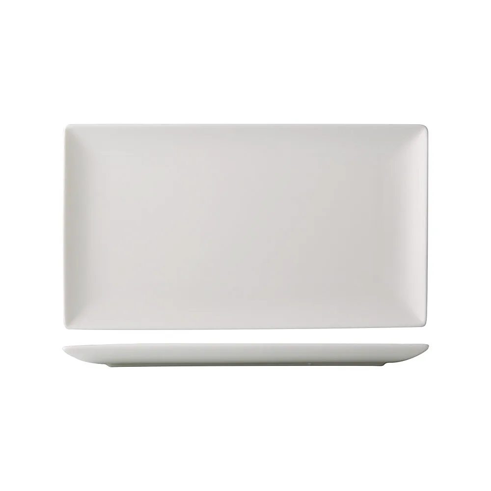 CAC China VCT-41 Platter, 13½" L x 7⅞" W x 1" H, Rim Porcelain, Bone White Dishwasher Safe - Dozen
