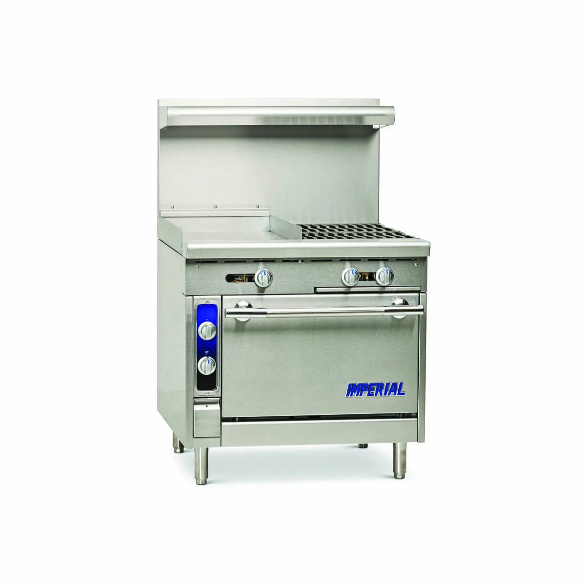 Imperial IHR-G18-2-C 36" Gas Heavy Duty Range w/ (2) Open Burners, 18" Griddle, (1) Convection Oven, 155.000 BTU