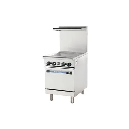 Turbo Air TAR-24G 24" Natural Gas Restaurant Range, 24" Full Griddle w/ Thermostatic Controls, (1) Space Saver Oven, 72.000 BTU