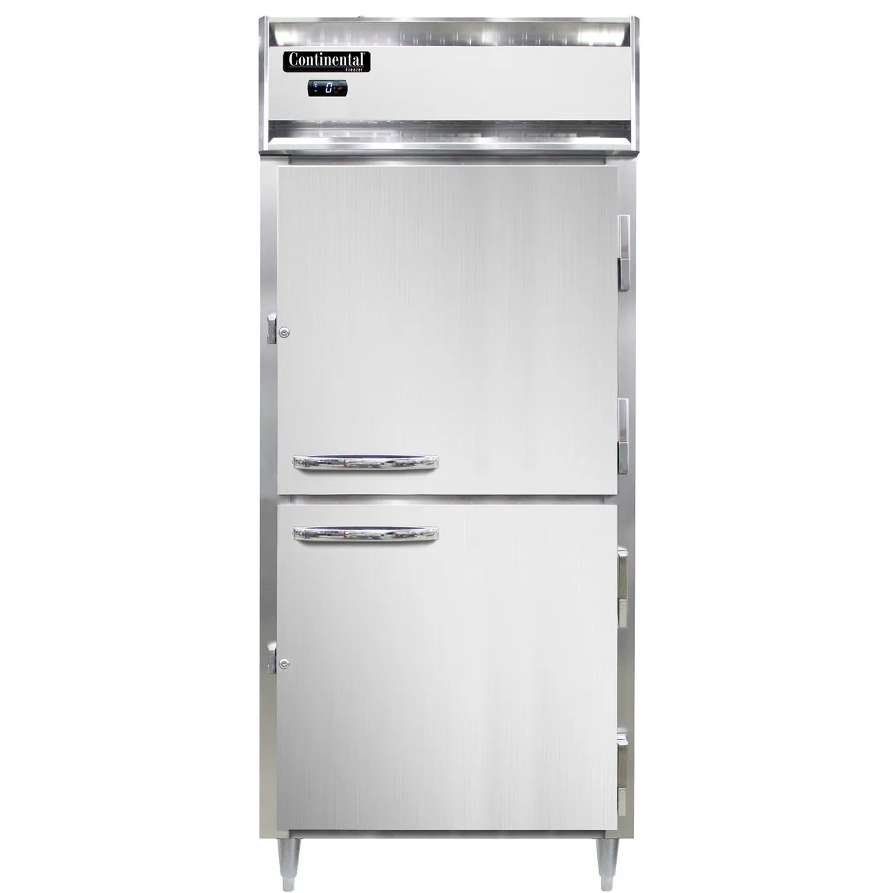 Continental Refrigerator D1FXNSAHD 36" 1-Section Reach-In Freezer, 2 Half Solid Doors, Stainless Steel, Top Mounted, 32 cu. ft.