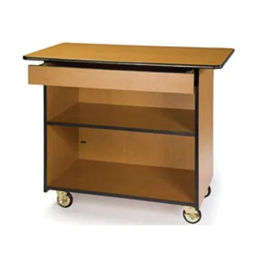 Lakeside 67107 Enclosed Breakout Dining Station with 1 Fixed Shelf, 1 Center Drawer