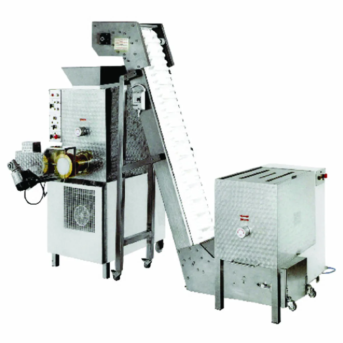 Omcan USA 13286 (PM-IT-0080) Floor Model Pasta Machine, 110 lbs Tank Capacity, 176 lbs Output/hr, 5-1/2 Hp and 2-1/2 Hp (Motor for Paddle)