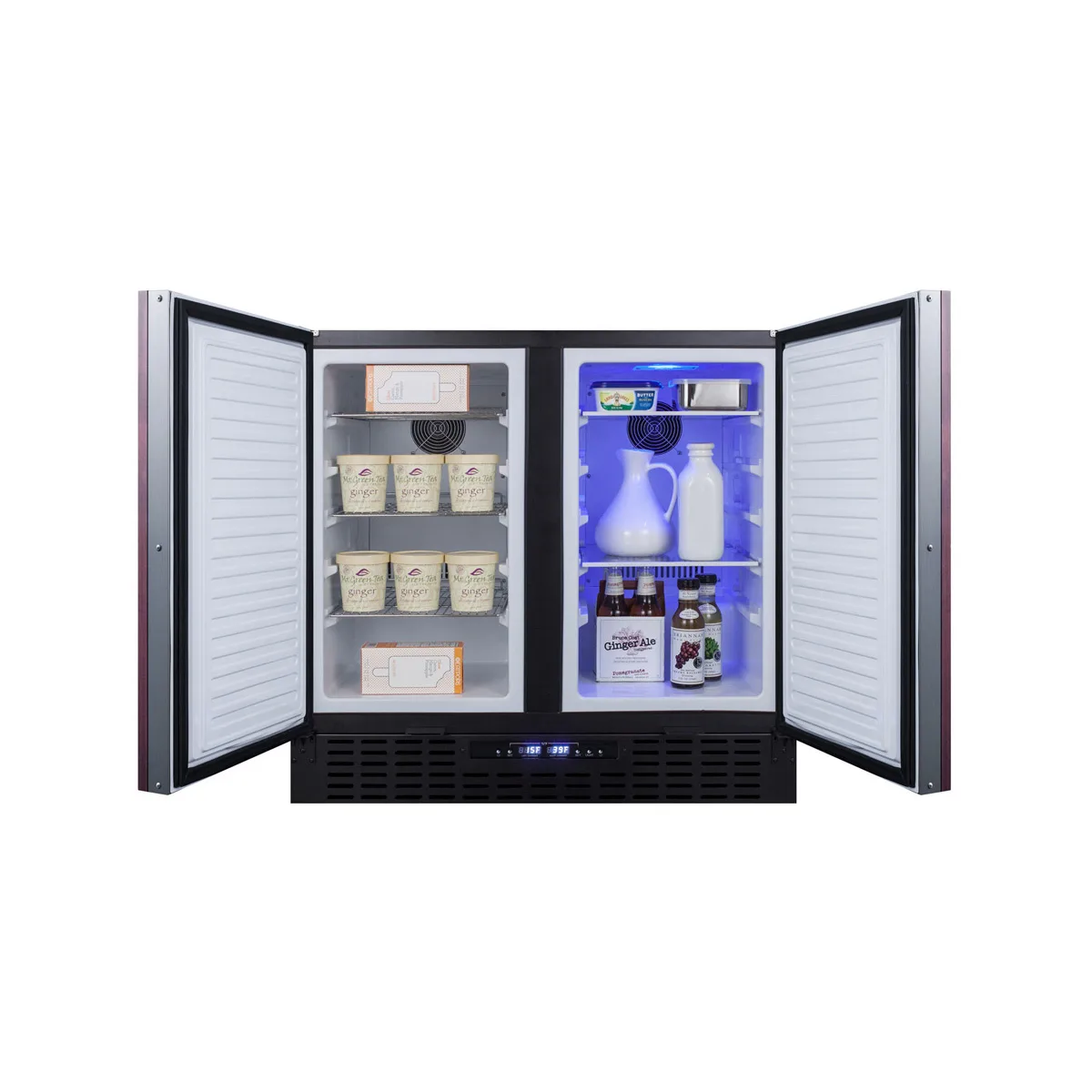 Summit FFRF36IF 36" Built-in or Freestanding Refrigerator Freezer in Black, Panel Ready Doors, 5.8 cu. ft.