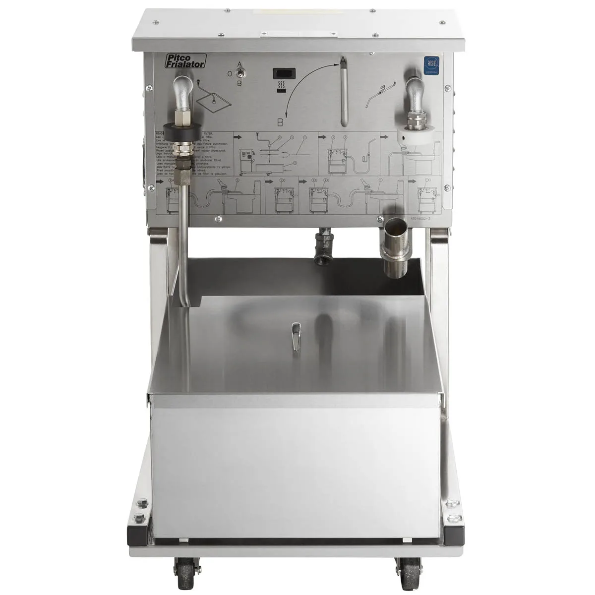 Pitco RP18 Mobile Fryer Filter w/ 75-Lb Capacity, One-Way Pump & Hose, Reversible Pump