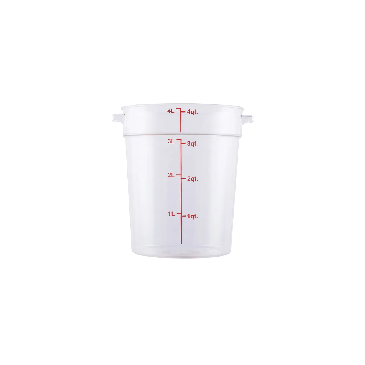 CAC China FS1P-4C Food Storage Container, 4 qt., Round, Polycarbonate, Clear, Dishwasher/Freezer Safe