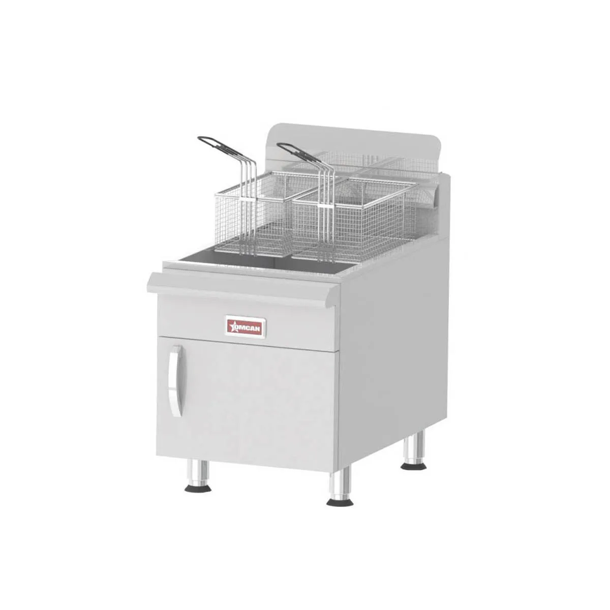 Omcan USA 43088 Full Pot Countertop Natural Gas Fryer w/ 30-lb Capacity, 2 Baskets, 4 Burners