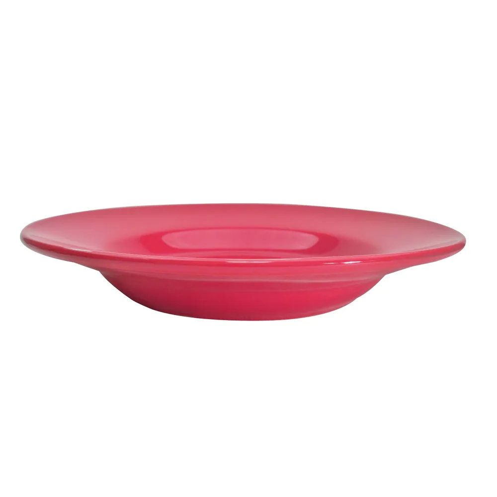 CAC China LV-120-R - Red Stoneware 12" Pasta Bowl, 26 oz, Round Edge, Dishwasher Safe - 1 Dozen