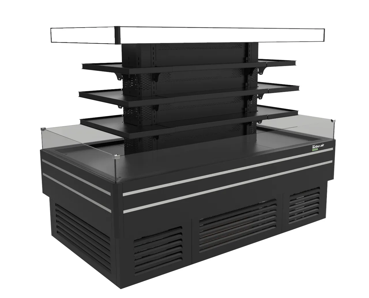 Turbo Air TIOM-36CSCB-N 84" Island Display Self-Serve Refrigerated Merchandiser in Black