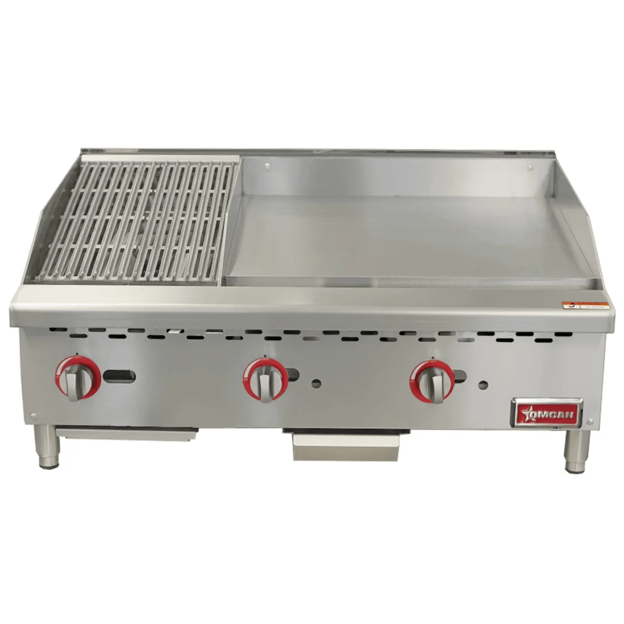 Omcan USA 48296 (Ce-Cn-12C24G) Griddle/Char-Broiler Combination, Countertop