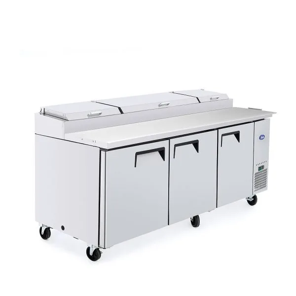 Atosa USA MPF8203GR 93" Three Section Refrigerated Pizza Prep Table, 28.4 cu. ft.