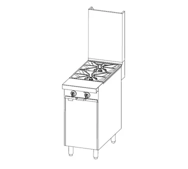 Southbend P18C-X 18" Gas Heavy Duty Range w/ (2) Open Burners, (1) Cabinet Base, 90.000 BTU