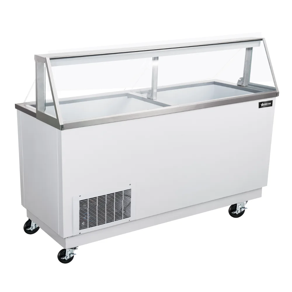 Omcan USA 50122 (FR-CN-0089) 88" Ice Cream Dipping Cabinet w/ Curved Sneeze Guard