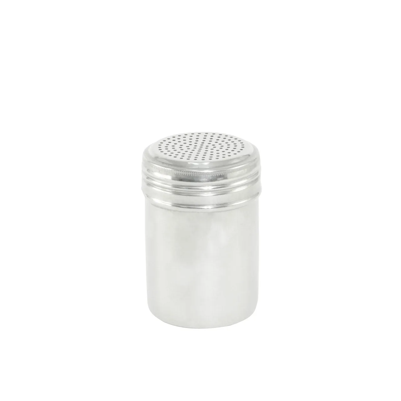 CAC China SDRG-10 Dredge Shaker, 10‑Ounce Stainless Steel, Perforated Top, Silver Lid, No Handle