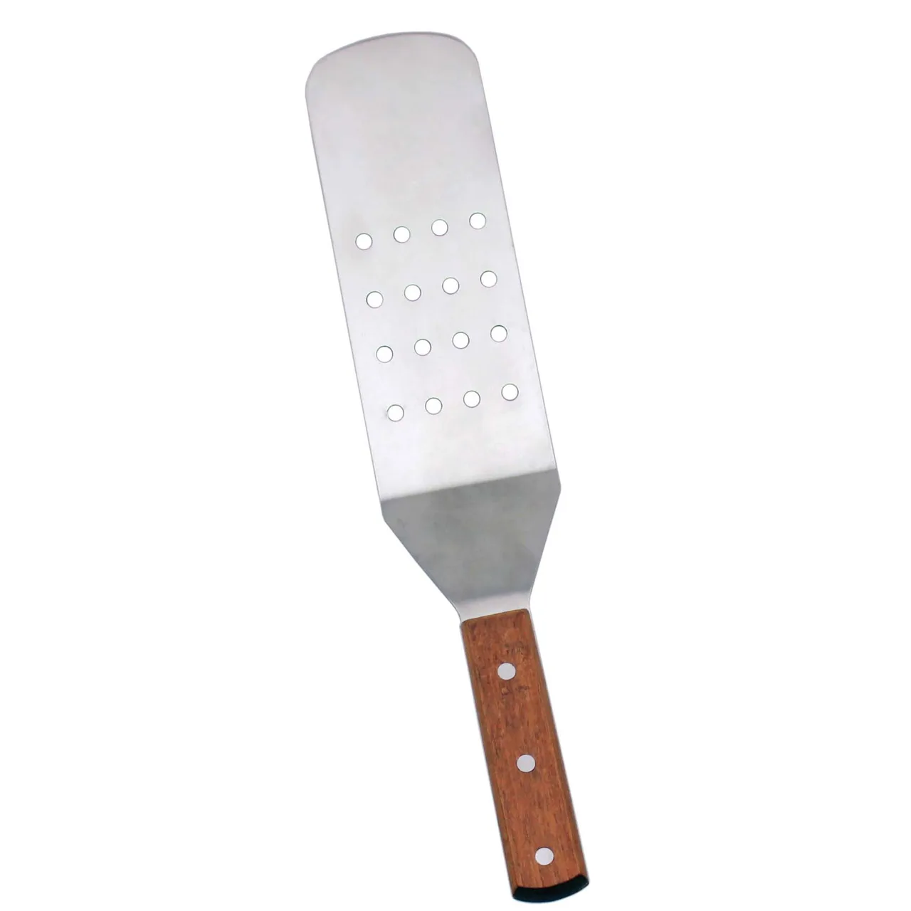 Omcan USA 80008 Kitchen Turner, 7½" x 2⅞" Perforated Stainless Steel Blade, Wooden Handle