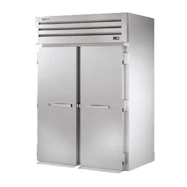 True STA2RRI-2S-HC 68" 2-Section Roll-In Refrigerator w/ 2 Solid Door, Stainless Steel Exterior-Aluminum Interior