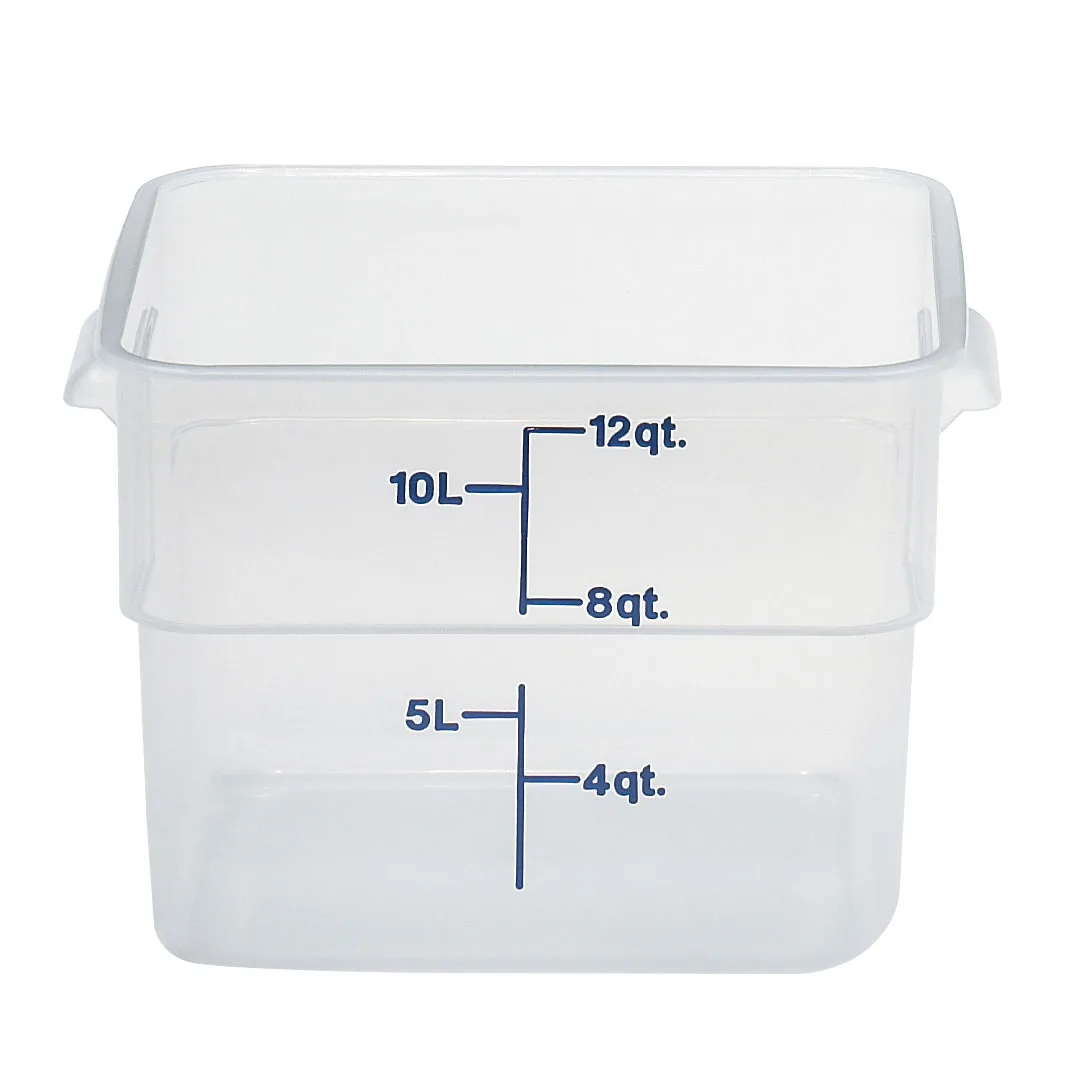 Cambro 12SFSPP190 Container 12 Qt, 11-1/4"L x 12-1/4"W x 8-5/16"H, PP Handles, NSF Dishwasher Safe